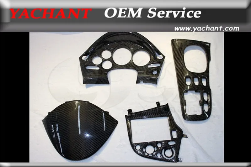 Внутренняя отделка из углеродного волокна 4 шт. подходит для 92 97 Mazda RX7 FD3S LHD Top Dash