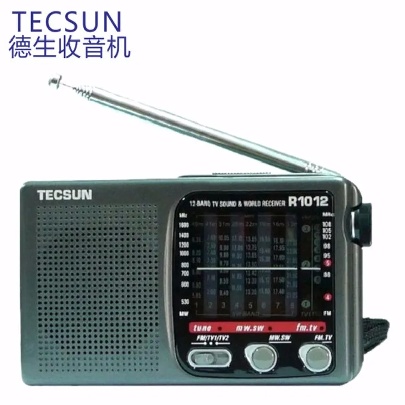 Качество Портативный радио TECSUN R-1012 FM/MW/SW/ТВ радио многополосные World Band радиоприемник 76-108 МГц Y4378A Прямая