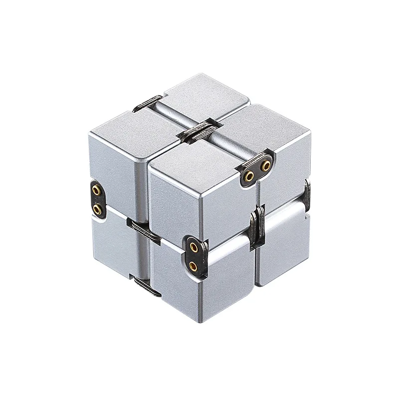 Silver Магический Бесконечность Cubeb из алюминиевого сплава креативные игрушки-антистресс вращающийся Спиннер декомпрессионные кубики для снятия стресса - Цвет: Silver