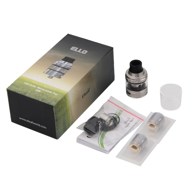 Original Eleaf Ello Tank 2ML Atomizer Use HW1 HW2 HW3 HW4 Coil For Electronic Cigarette iStick Pico 25 iKonn 220 Box MOD Vape |