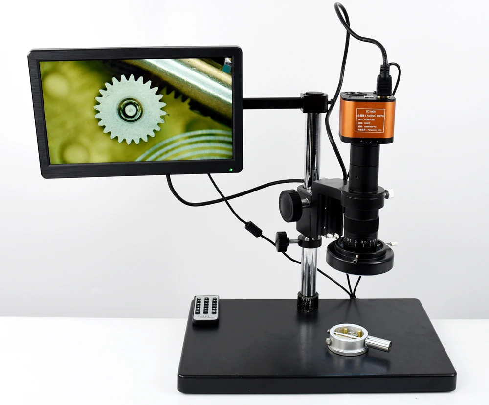 1080P Industrial Microscope Camera HDMI USB Outputs with 200X C-mount Lens and 52 LED Light Microscopes | Инструменты