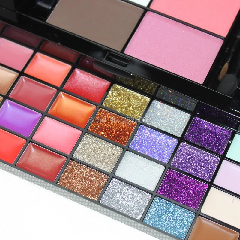 74 Colors Nature Eye shadow Pallete Setes 36 + 28 Lip Gloss +6 Blush +4 Concealer Make up Kit Cosmetics Easy to apply |