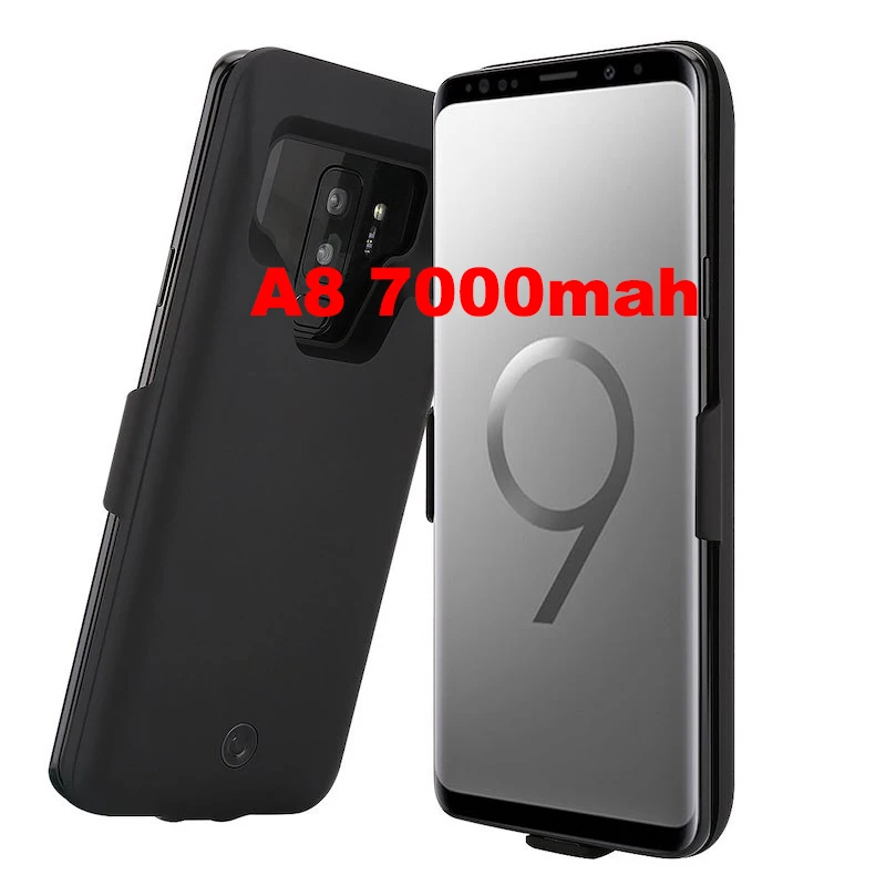 Black A8 7000mAh Для samsung Galaxy S9 S8 A8 Plus 7000 мАч Внешний аккумулятор зарядное устройство ультра-тонкий портативный внешний резервный чехол - Цвет: Black A8 7000mAh