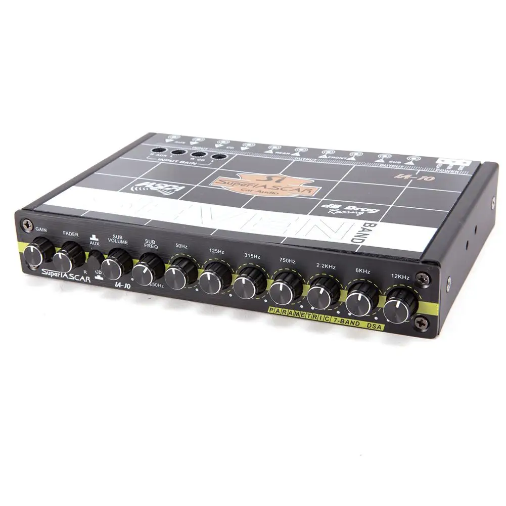Огромный автомобильный эквалайзер аудио 7 полосный усилитель звука