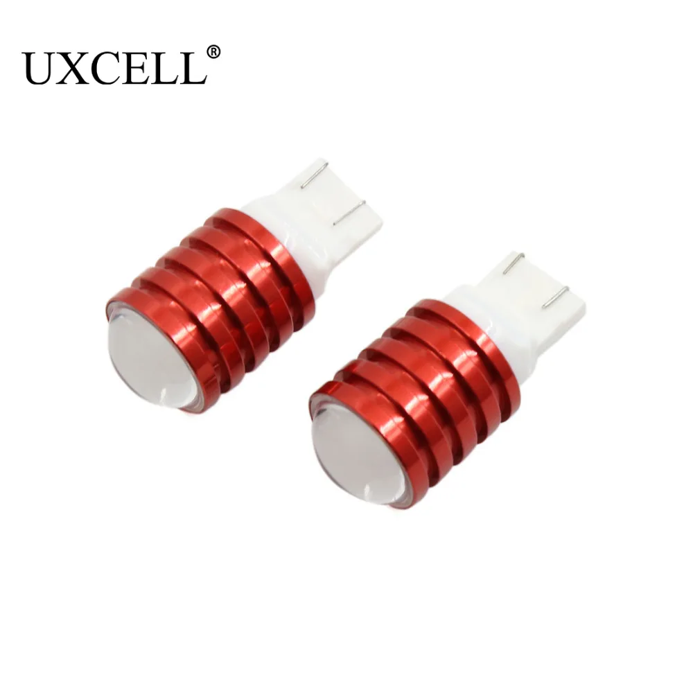 UXCELL 2Pcs T20 7440 7443 Warm White COB LED Projector Lens Car Brake Backup Reverse Light Lamp Red Shell | Автомобили и