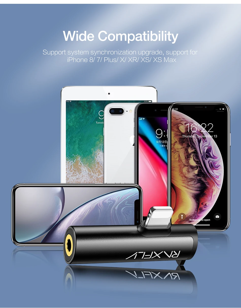 RAXFLY 2 в 1 аудио адаптер для iPhone 7 8 Plus X XS Max XR сплиттер конвертер до 3,5 мм разъем для наушников Разъем для зарядки