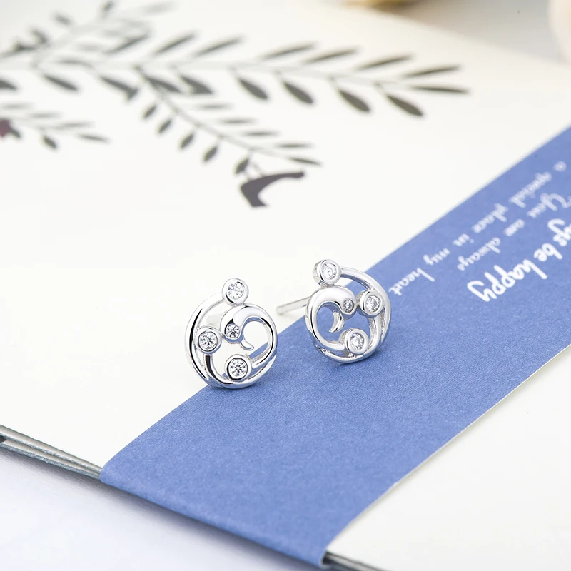 Ювелирные изделия в виде дельфинов серьги с серебряным цирконием бриллиантом