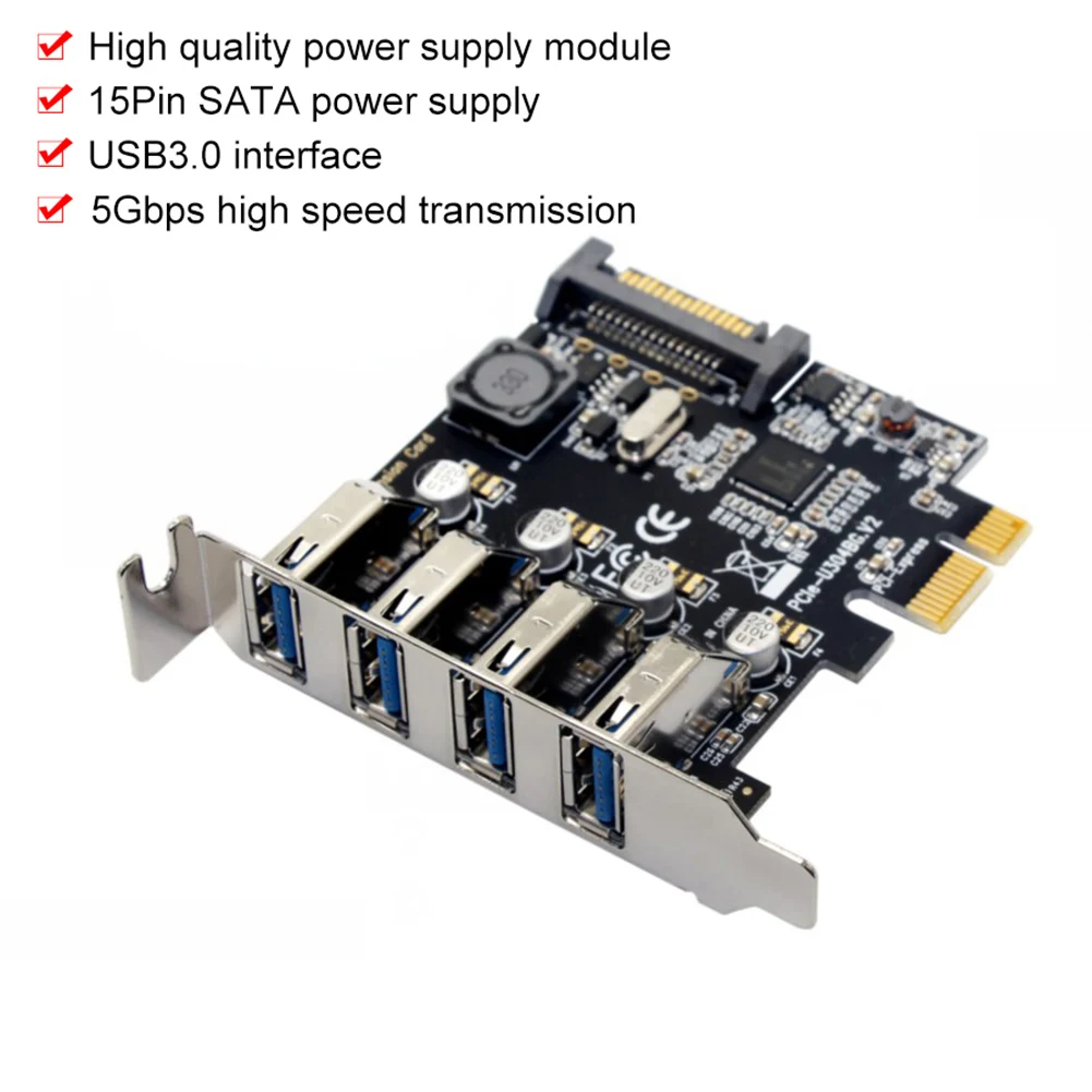 5 Гбит/с универсальный чехол для компьютера 4 порта PCI E к USB 3 0 расширительный