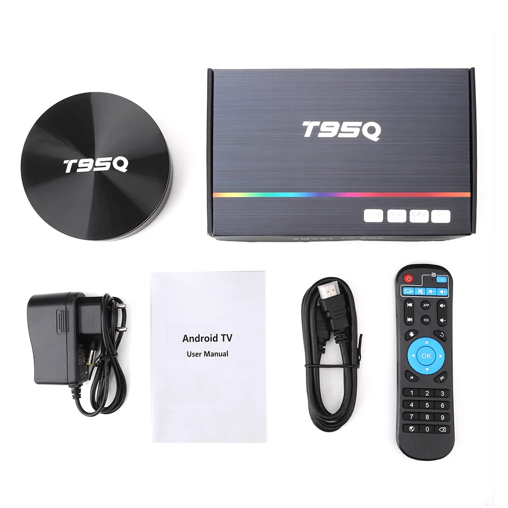 Android 9 0 Декодер каналов кабельного телевидения T95Q 4 Гб 64 Smart 4K HD DDR3 Amlogic S905X2 ядра Dual