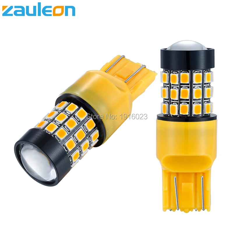 Zauleon 2 шт. T20 7440 7443 W21W W21/5 W 616 люменов янтарные желтые светодиодные лампы для