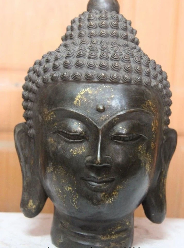 9 &quotнародный cCassical Тибетский буддизм медная Бронзовая статуя головы Amitabha Sakyamuni |