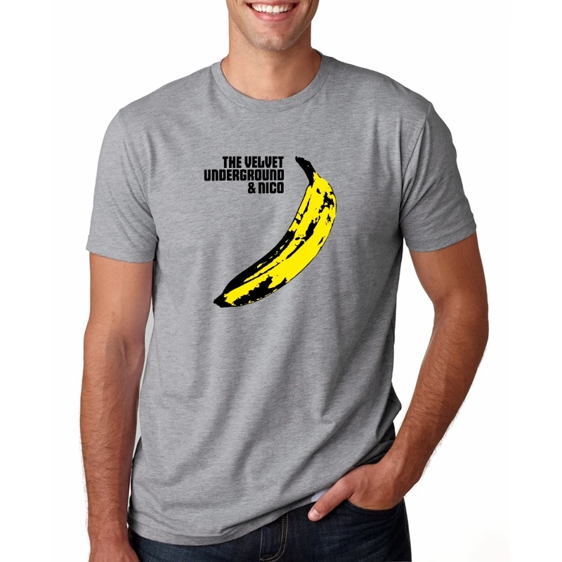 The Velvet Underground для мужчин футболка модный принт футболка с рисунком хлопковые футболкикоттоновые футболки и топы для девочек, детские комплекты мужские забавная футболка, с длинным рукавом; брендовые Топы - Цвет: GRAYFC4110
