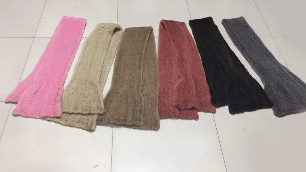 Modern fashion Mink Fur Shawl Good Gift 100%natural Real Mink Fur Scarf Winter warm Mink Scarf Hand Knitted Mink Scarf