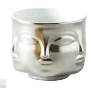 silver pot Jonathan Adler Dora Maar Musa Vaas bloempotten plantenbakken Muse Noir Dora Maar slakom/kaars stand/plantenbakken - Цвет: silver pot