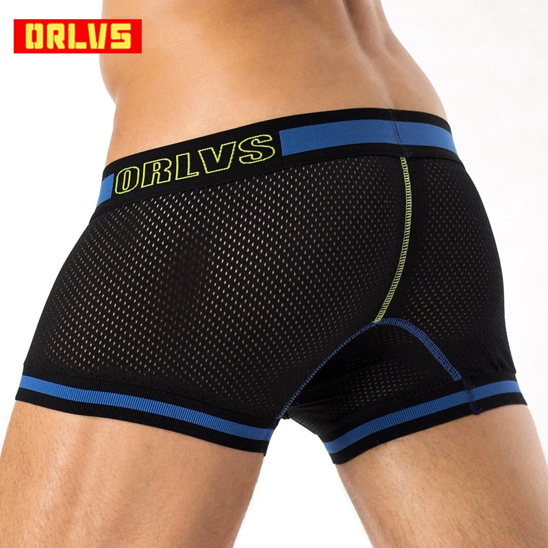 

ORLVS Penis Sexy Boxer Mesh Men Underwear U Pouch Sexy Underpants Cuecas Cotton Pants Trunks Boxer Shorts Gay Male Panties OR499