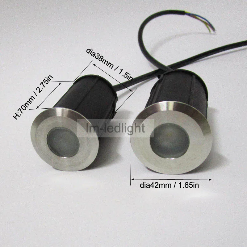 12V led шаг свет открытый dia42mm Bridgelux 45mil LED подземный белый синий розовый Пол точечное