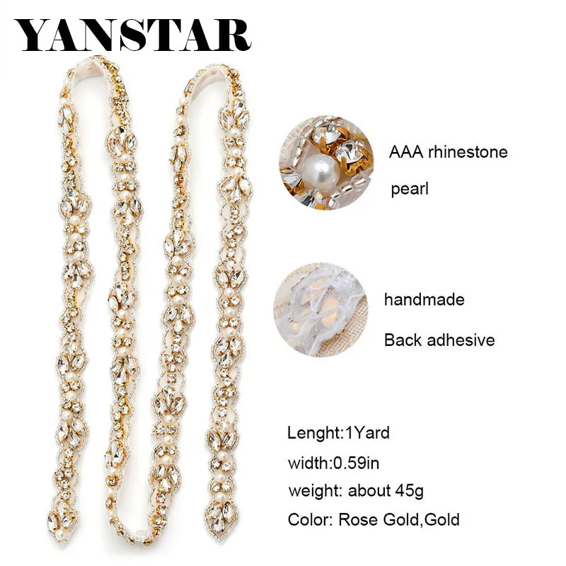 YANSTAR (30 ярдов) оптовая продажа ремней ручной свадебной одежды с бусинами