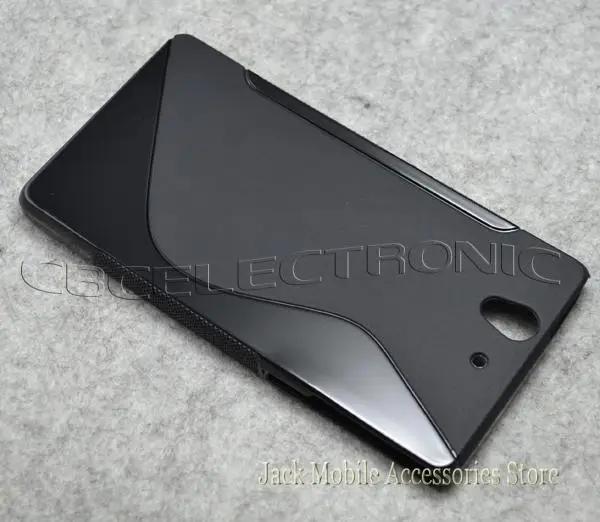 New High quality Black S Line Design Skidproof Gel Skin Case Cover For Sony Xperia Z L36h C6602 C6603 |