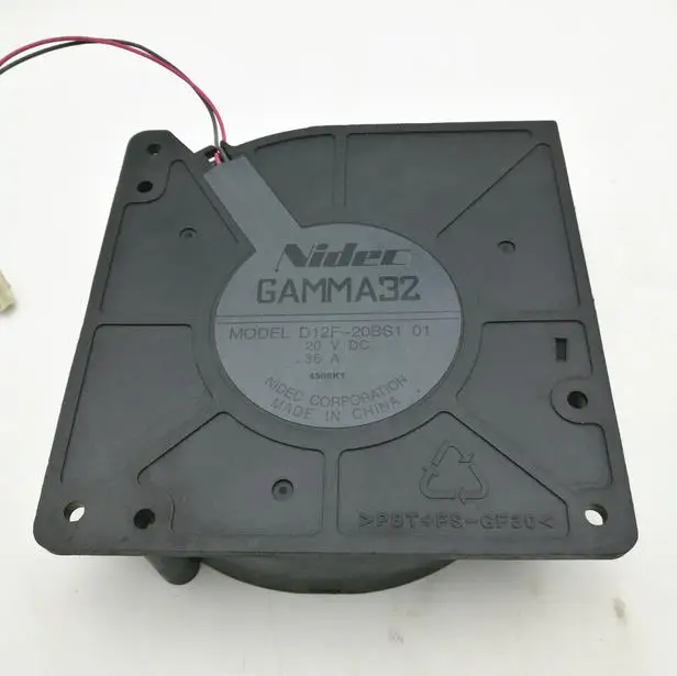 Оригинальный двухпроводный двухшаровой турбинный вентилятор Nidec D12F 20BS1 20V 0.36A