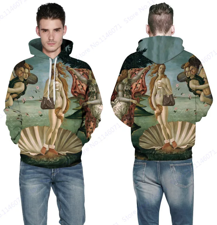 Рождение Венеры пуловер с капюшоном греческий Статуи Ретро Скейтбординг худи