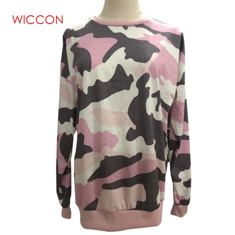 

2021 Women Camouflage Pullovers Medium-long Loose Pullover Long Sleeve O-neck Hoodies Fashion Oversized Women Clothes