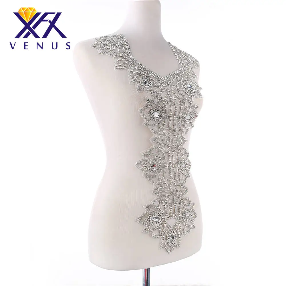 XINFANGXIU прозрачная кристальная блестящая аппликация большого размера украшенная