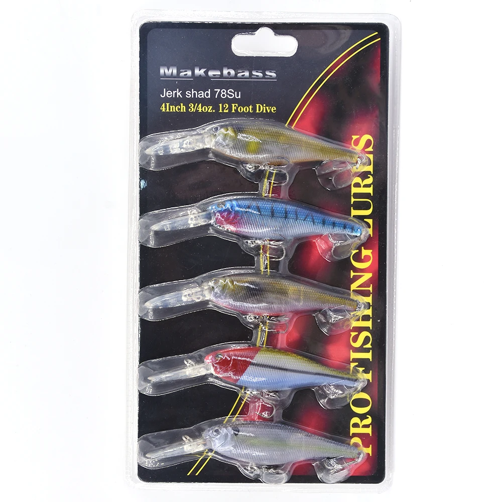MAKEBASS Pesca рыболовные приманки набор Shad Suspending Jerkbait жесткие Topwater Popper плавающая