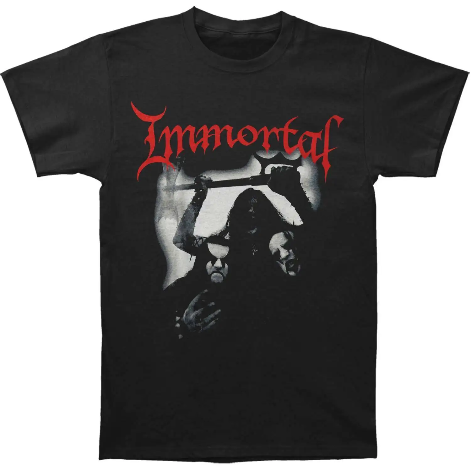 Бессмертный Для мужчин Группа фото футболка средний черный|t-shirt black|men t-shirtt-shirt men |