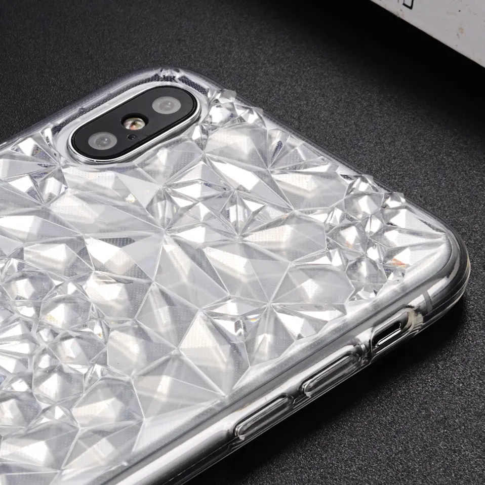 Мода Кристалл задняя крышка силиконовый чехол для iPhone x 6 6s плюс чехлы телефонов 5