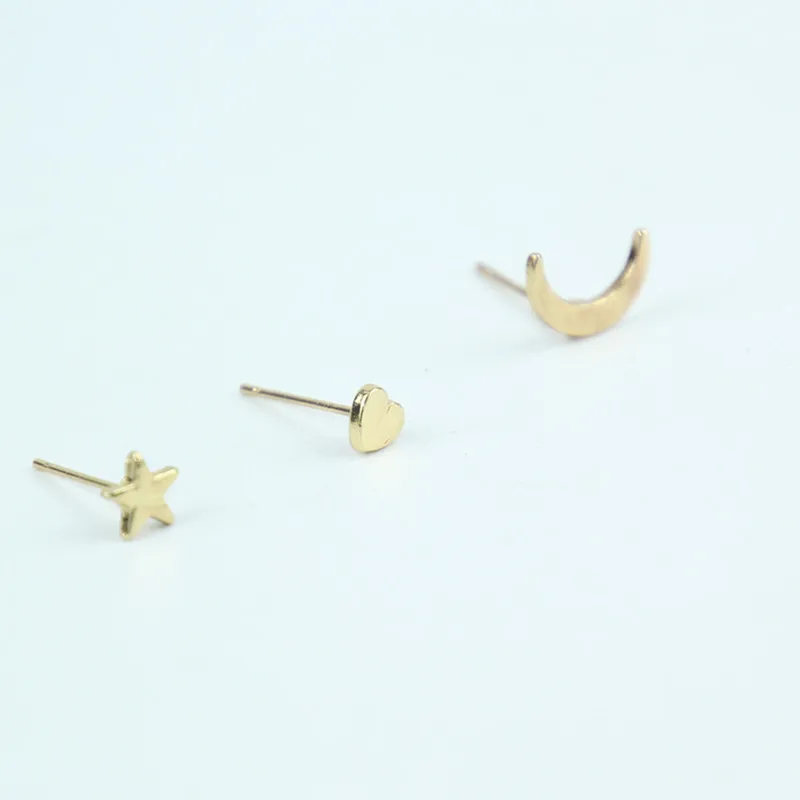 Новинка 2017 серьги золотого цвета Горячая луна звезда в форме сердца подарок для