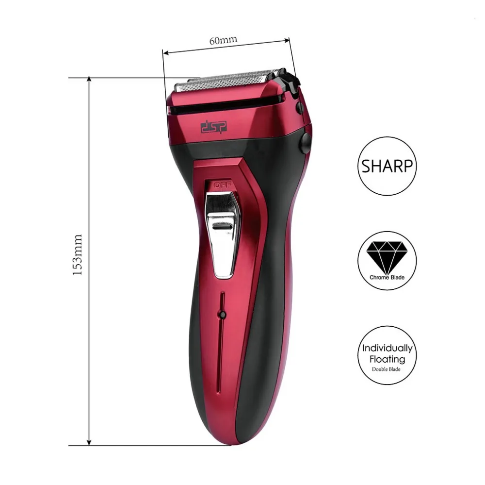 DSP из металла Мокрый Сухой электробритва бритва Профессиональный Перезаряжаемые