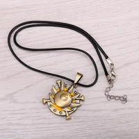 12pcslot hot anime one piece bronze metal necklace thousand sunny logo pendant cosplay accessories jewelry
