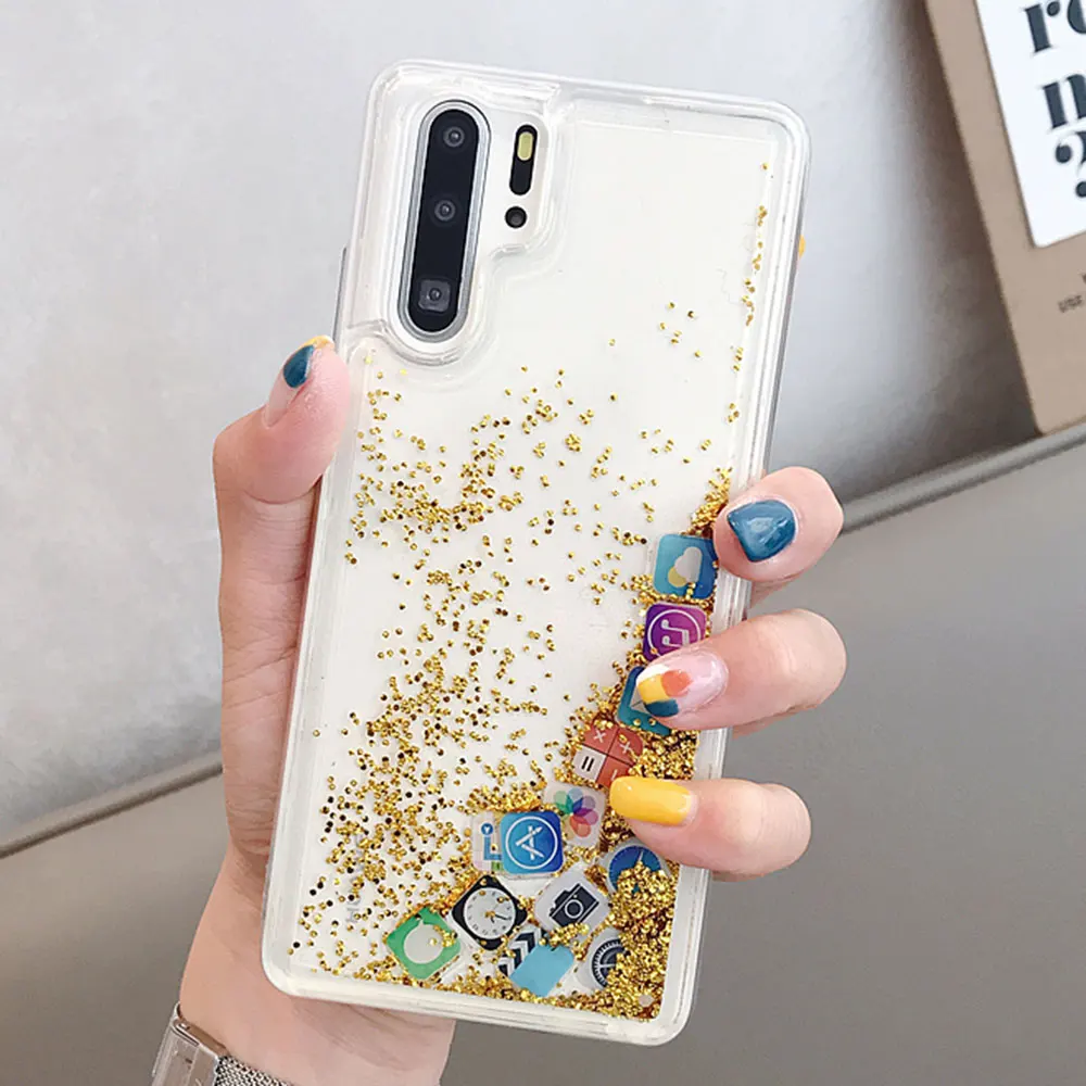 Чехол KISSCASE Dynamic Quicksand для Huawei P20 Lite P30 силиконовый чехол с жидкими приложениями Pro