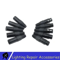 5sets 3 pin xlr metal connector for dmx cable microphone cable audio cable connector stage light accessories