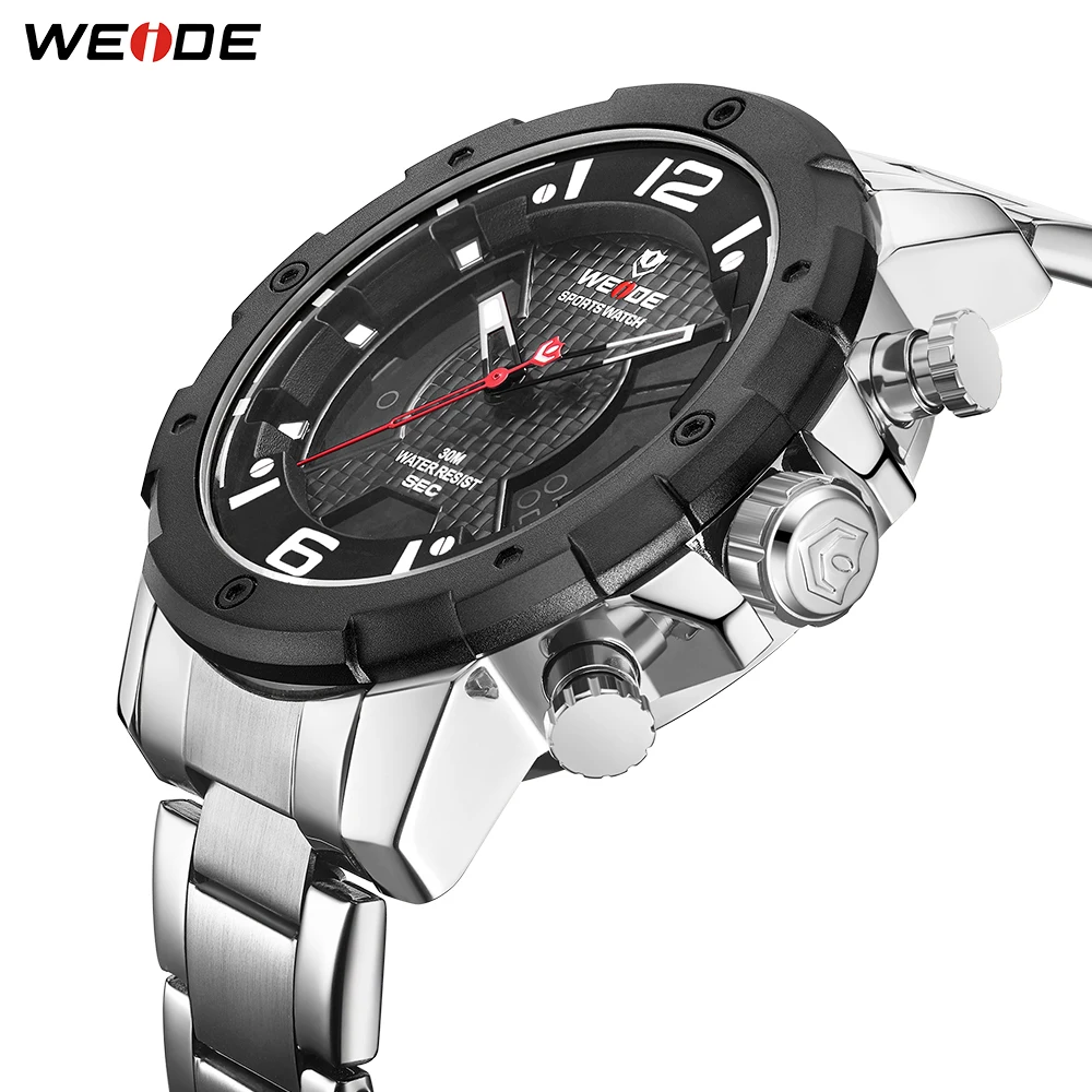 WEIDE, мужские спортивные часы, металлический ремешок, браслет, Автоматическая Дата, кварцевые, для мужчин, t, аналоговые, мужские часы, наручные часы, uomo, Relogio Masculino