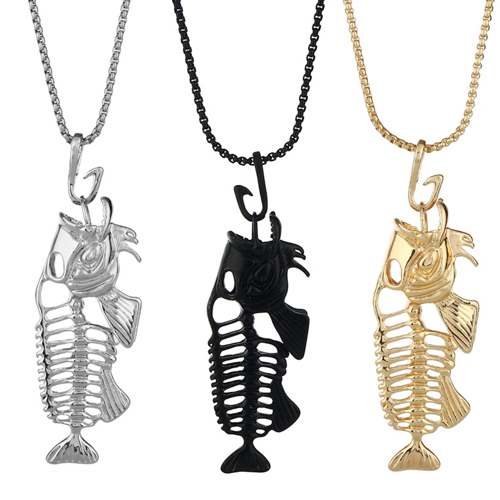 3 шт. модная цепочка для серфинга из нержавеющей стали рыболовный крючок ожерелье