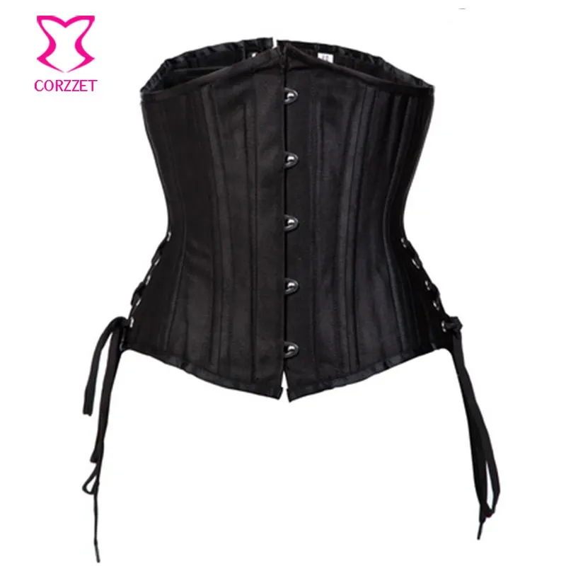 

Gothic Sexy Plus Size Corsets And Bustiers Black Waist Trainer Corset Underbust 26 Steel Boned Waist Cincher Body Shaper 6XL