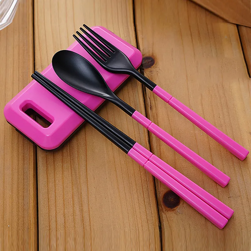 Foldable Pocket Tableware Set Cutlery Fork Chopsticks Kid Bento Lunch Box Outdoor Camping Picnic Dinnerware acampamento походный