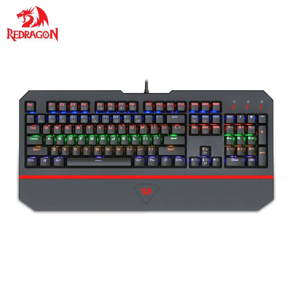 

Механическая игровая клавиатура Redragon K558 ANALA с разноцветсветодиодный радужной светодиодной подсветкой и 104 клавишами