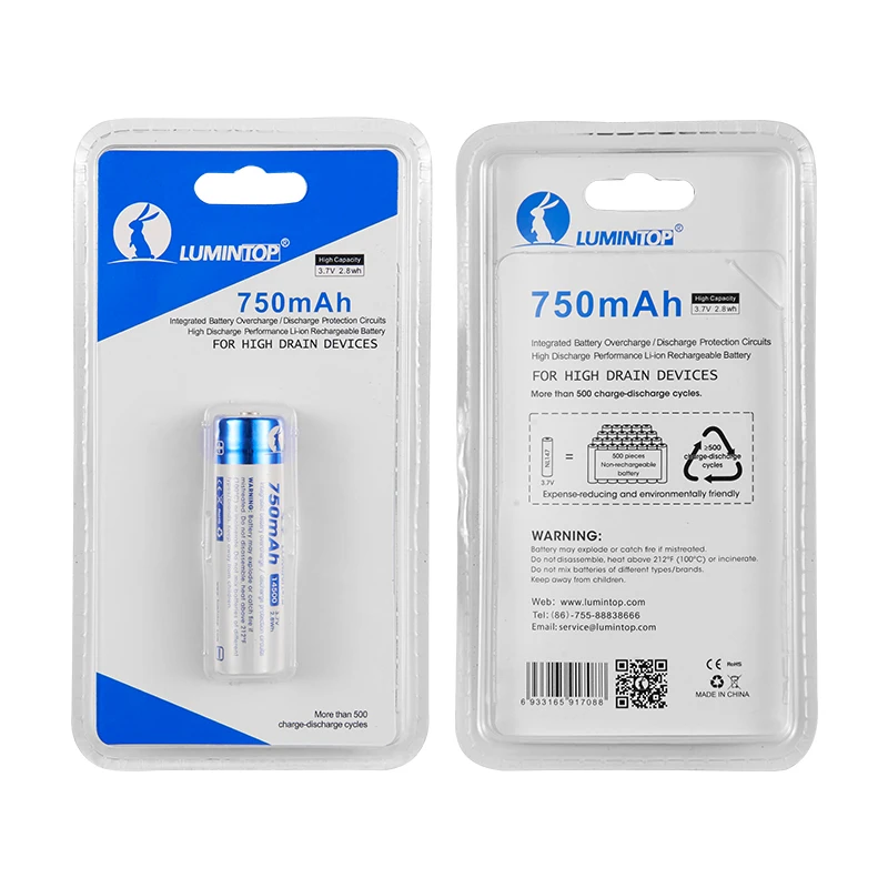 2 шт LUMINTOP 14500 750mAh аккумуляторные батареи 3 7 v 2.8wh + 1 Soshine li-ion/LiFePO4/NiMH Универсальное