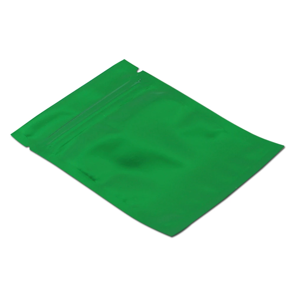 

100Pcs/lot Green Self Seal Mylar Foil Zip Lock Packaging Bag Aluminum Foil Zipper Packing Bag for Grocery Snack Retail Packaging