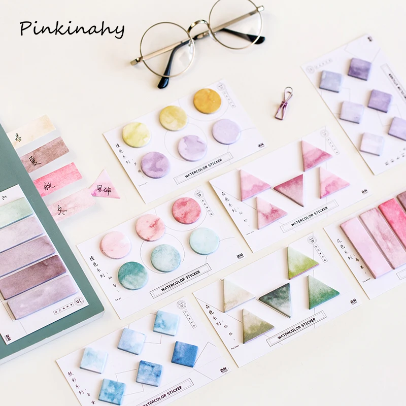 Креативный лес акварельный Градиент японский липкий блокнот почтовая наклейка