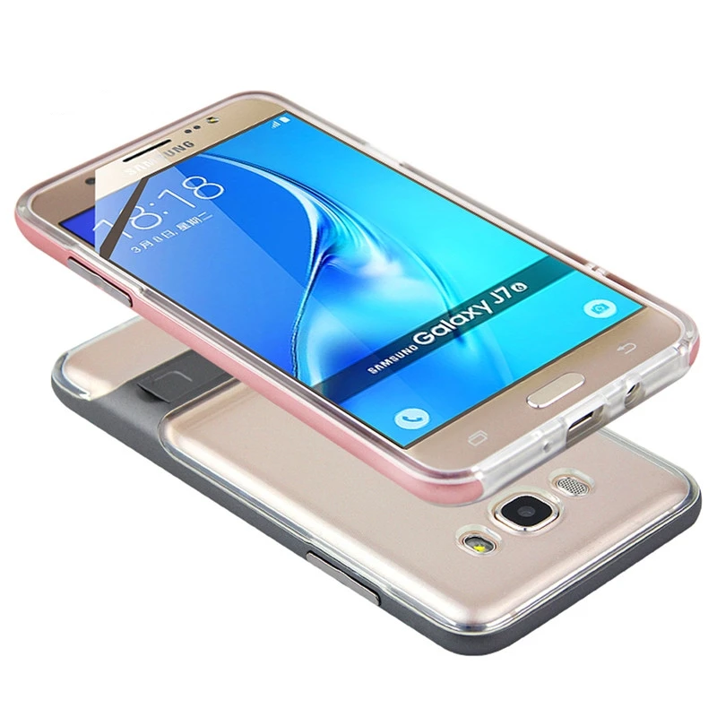 Кристальный чехол для телефона с подставкой Samsung Galaxy J7 2016 мягкий TPU + PC подставка в