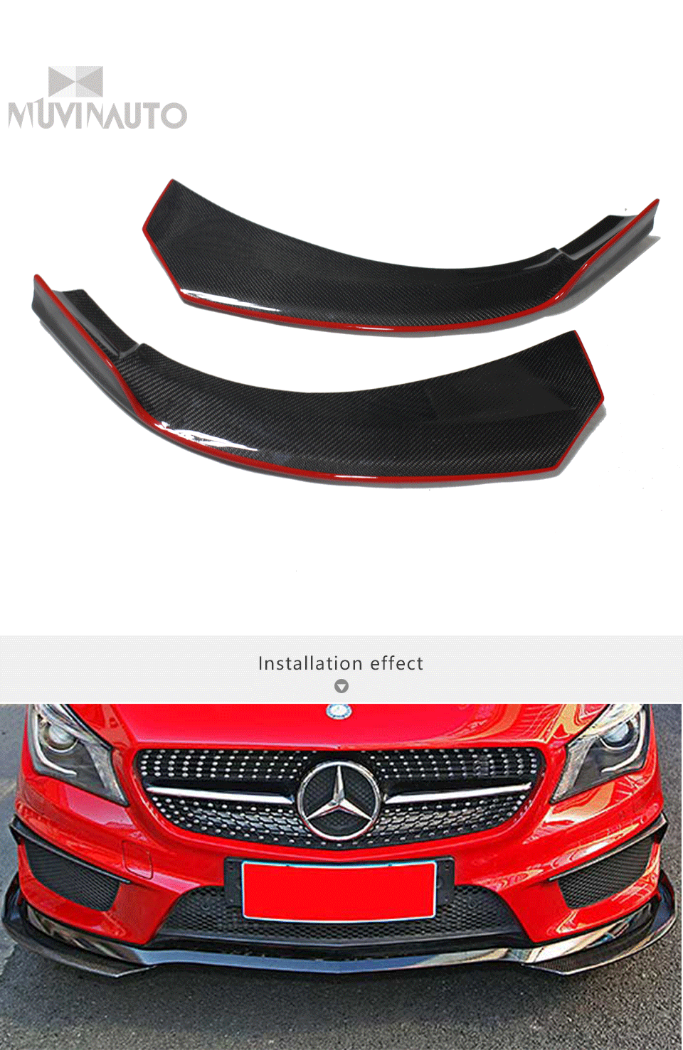 Для Benz CLW117 передний бампер спойлер из углеродного волокна, угловой спойлер чашки Splitter ПОДХОДИТ MERCEDES cla 200 CLA180 CLA250 CLA45