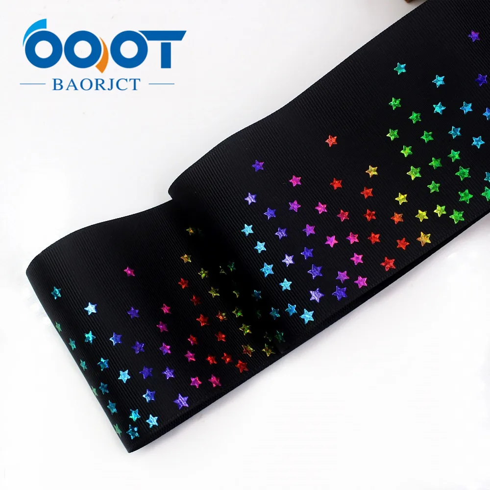 OOOT BAORJCT I-19508-1181, 75 мм 2 ярдов красочные горячие штамповки пятиконечной звезды ленты, лук крышка аксессуары и DIY украшения