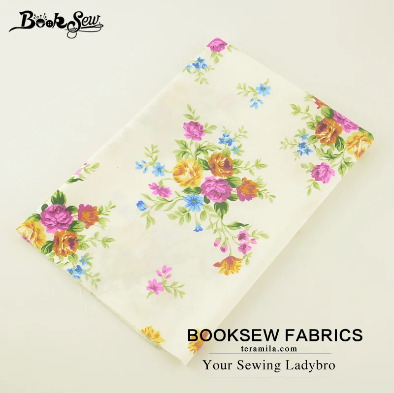 Booksew 100% Cotton Twill Fabric Printed Flower Design Sewing Material For Baby Bed Sheet Pillow Craft Patchwork Quilting Cloth | Дом и сад