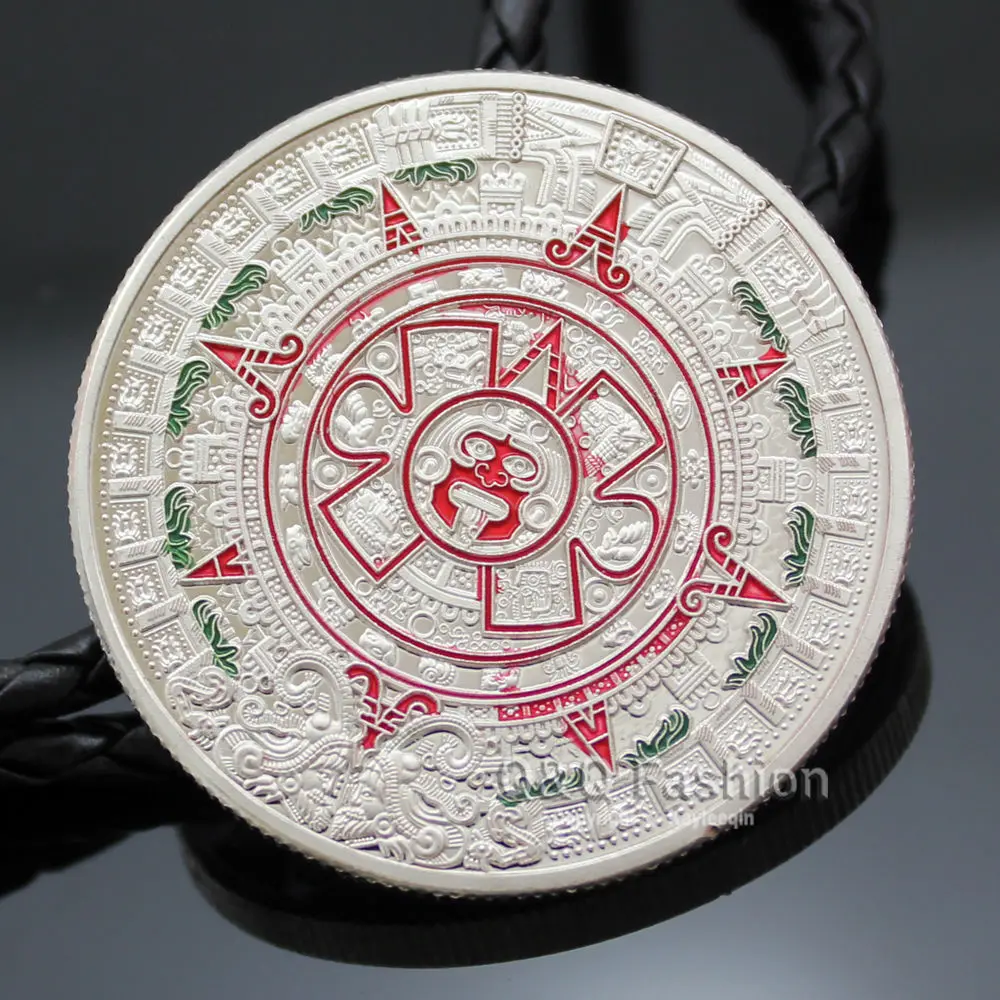 Мужской кожаный галстук-бабочка Aztec с календарем в западном стиле | Аксессуары