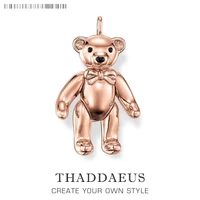 pendant teddy bear2019 brand pure rose gold color jewelry europe bijoux accessorie gift for soul woman
