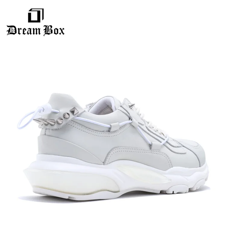 leather shoes men Small white with thick soles | Обувь