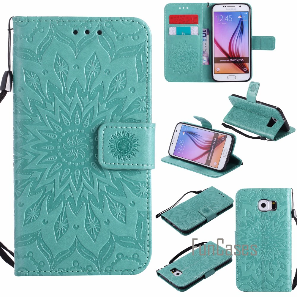 Рельефный чехол на магнитном замке coque samsung Galaxy S6 Edge fundas S6/S6 + держатели для карт